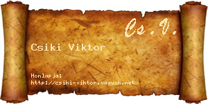Csiki Viktor névjegykártya